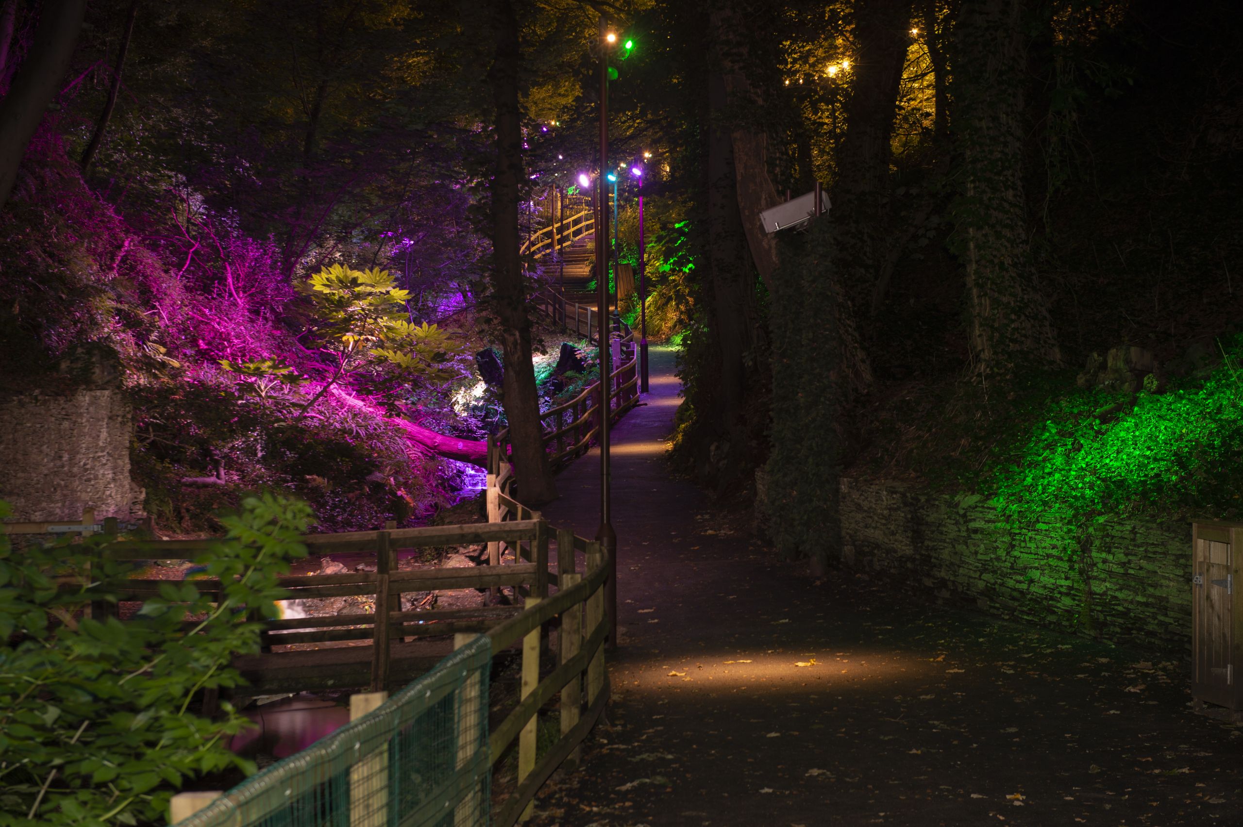 Summerhill Glen illuminated at night
